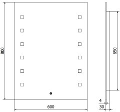 Mexen Mexen Ner osvetlené kúpeľňové zrkadlo 60 x 80 cm, LED 6000K, proti zaparovaniu - 9809-060-080-611-00 - MEXEN