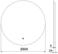 Mexen Mexen Erg osvetlené kúpeľňové zrkadlo, okrúhle 60 cm, LED 6000K, proti zaparovaniu - 9823-060-060-611-00 - MEXEN