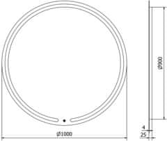 Mexen Mexen Rose osvetlené kúpeľňové zrkadlo, okrúhle 100 cm, LED 6000K, proti zaparovaniu - 9810-100-100-611-00 - MEXEN