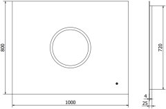 Mexen Mexen Koga osvetlené kúpeľňové zrkadlo 100 x 80 cm, LED 6000K, proti zaparovaniu - 9821-100-080-611-00 - MEXEN