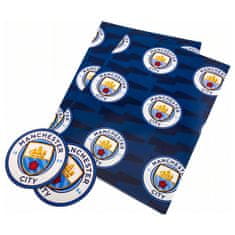 FAN SHOP SLOVAKIA Darčekový baliaci papier Manchester City FC, modrý, 2 hárky