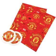 FAN SHOP SLOVAKIA Darčekový baliaci papier Manchester United FC, červený, 2 hárky