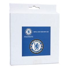 FAN SHOP SLOVAKIA Kovový LED znak Chelsea FC, modrý, 25 cm