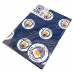 FAN SHOP SLOVAKIA Darčekový baliaci papier Manchester City FC, modrý, 2 hárky