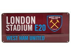 FAN SHOP SLOVAKIA Plechová ceduľa West Ham United FC, vínová, štadión