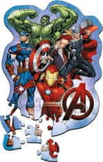 Trefl Drevené obrysové puzzle Avengers a ich dobrodružstvo 50 dielikov