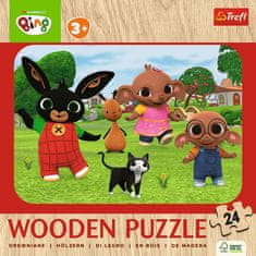 Trefl Drevené puzzle Bing: Zoznámte sa s Bingom 24 dielikov