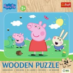 Trefl Drevené puzzle Prasiatko Peppa: Zoznámte sa s roztomilou Peppou 24 dielikov