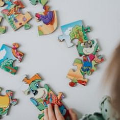 Trefl Drevené puzzle Treflíci: Zoznámte sa s rodinou Treflíkov 24 dielikov