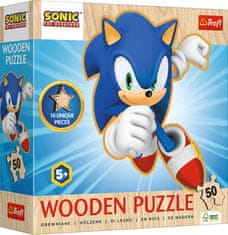 Trefl Drevené obrysové puzzle Sonic: Veselý Sonic 50 dielikov