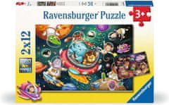 Ravensburger Puzzle Zvieratká vo vesmíre 2x12 dielikov