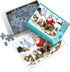 Cobble Hill Rodinné puzzle Santa so zvieracími priateľmi 350 dielikov