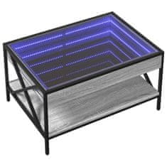 Vidaxl Konferenčný stolík s nekonečnými LED sivý sonoma 70x50x38 cm