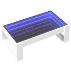 Vidaxl Konferenčný stolík s nekonečnými LED biely 90x53x30 cm