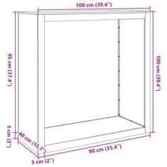 Vidaxl Regál na krbové drevo 100x40x100 cm, nehrdzavejúca oceľ