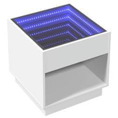 Vidaxl Konferenčný stolík s nekonečnými LED biely 50x50x50 cm