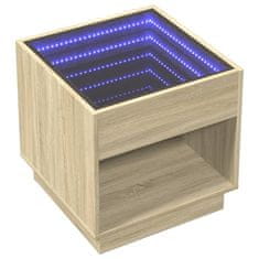 Vidaxl Konferenčný stolík s nekonečnými LED dub sonoma 50x50x50 cm