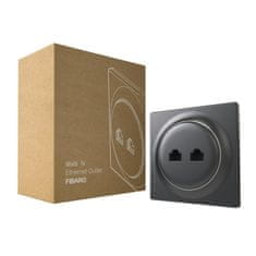 FIBARO Ethernetová zásuvka bez inteligencie - FIBARO Walli N Ethernet Outlet Anthracite (FGWEEU-021-8)