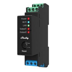 Shelly Shelly Pro 2PM - spínací modul s meraním spotreby 2x 16A (LAN, WiFi, Bluetooth)