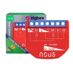 Nous Nous B3Z ZigBee Smart Spínací Modul (2 kanály, meranie spotreby)