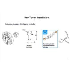 danalock Danalock V3 Salto DL Key Turner adaptér pre cylindrické vložky Euro