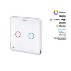 HELTUN HELTUN Touch Panel Switch Duo (HE-TPS02-WWM), Z-Wave nástenný vypínač 2 tlačidlá, Biely