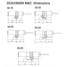 danalock M&C Modulárny cylinder pre Danalock V3, vnútorná dĺžka 20 mm