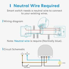 Meross Meross Smart Wi-Fi Spínací Modul Pod Vypínač, MSS810HK