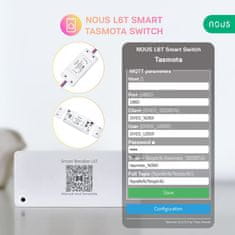 Nous Nous L6T WiFi Smart Spínací Modul s Tasmota firmvérom