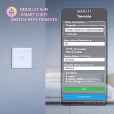 Nous Nous L1T WiFi Smart Svetelný vypínač s Tasmota firmvérom