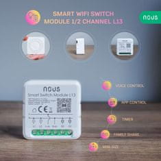 Nous Nous L13 WiFi Smart Spínací modul 1/2 kanály Tuya