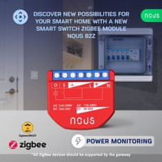 Nous Nous B2Z ZigBee Smart Spínací Modul (1 kanál, meranie spotreby)