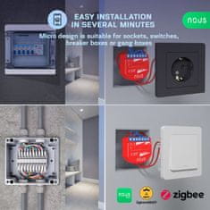 Nous Nous B2Z ZigBee Smart Spínací Modul (1 kanál, meranie spotreby)