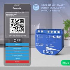 Nous Nous B1T WiFi Tasmota Spínací Modul (1 kanál, bez merania spotreby, ESP32)