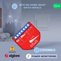 Nous Nous B3Z ZigBee Smart Spínací Modul (2 kanály, meranie spotreby)