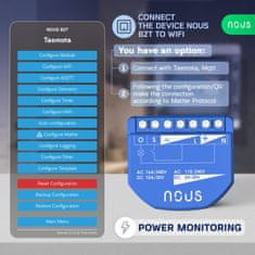 Nous Nous B2T WiFi Tasmota Spínací Modul (1 kanál, meranie spotreby, ESP32)