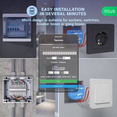 Nous Nous B2T WiFi Tasmota Spínací Modul (1 kanál, meranie spotreby, ESP32)