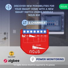 Nous Nous B3Z ZigBee Smart Spínací Modul (2 kanály, meranie spotreby)