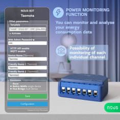 Nous Nous B3T WiFi Tasmota Spínací Modul (2 kanály, meranie spotreby) / Žalúziový Modul (1 kanál, ESP32)