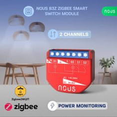 Nous Nous B3Z ZigBee Smart Spínací Modul (2 kanály, meranie spotreby)