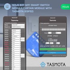 Nous Nous B3T WiFi Tasmota Spínací Modul (2 kanály, meranie spotreby) / Žalúziový Modul (1 kanál, ESP32)