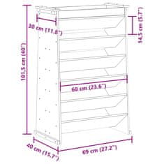 Petromila vidaXL Kvetináč na bylinky 6-poschodový biely 69x40x101,5cm borovica