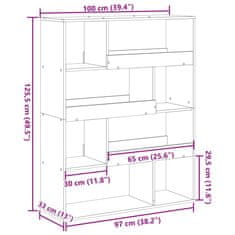 Petromila vidaXL Knižnica biela 100x33x125,5 cm kompozitné drevo