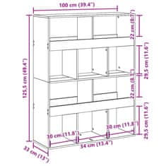 Petromila vidaXL Deliaca stena biela 100x33x125,5 cm kompozitné drevo