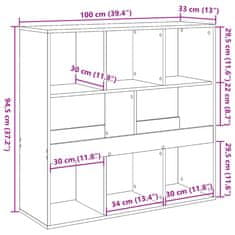 Petromila vidaXL Knižnica/deliaca stena biela 100x33x94,5 cm