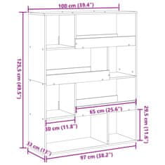 Petromila vidaXL Deliaca stena hnedý dub 100x33x125,5 cm kompozitné drevo