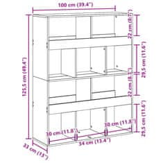 Petromila vidaXL Deliaca stena dub artisian 100x33x125,5 cm kompozitné drevo