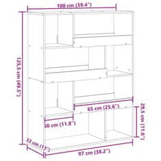 Petromila vidaXL Deliaca stena biela 100x33x125,5 cm kompozitné drevo