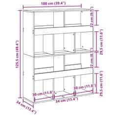 Petromila vidaXL Deliaca stena hnedý dub 100x33x125,5 cm kompozitné drevo