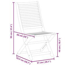 Petromila vidaXL Skladacie záhradné stoličky 8 ks 51x66x95 cm akáciový masív